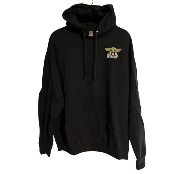 Star Wars Baby Yoda Hoodie Adult XL – Black Jerzees NuBlend Pullover - Picture 1 of 6